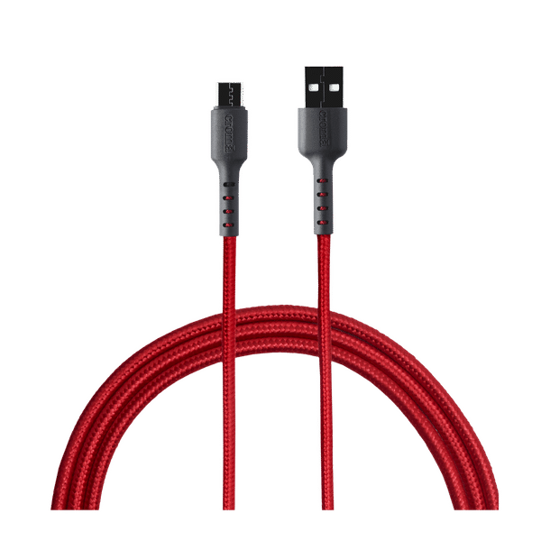 Croma USB 2.0 Type A to USB 2.0 Type C Charging Cable (Braided Outer Exterior, Red)_1