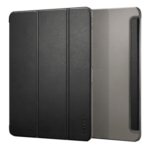spigen Smart Fold Polycarbonate, Polyurethane Leather Flip Cover for Apple iPad Pro 11 Inch (Wireless Charging Compatible, Black)_1