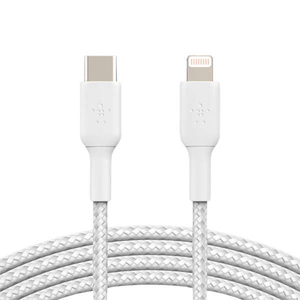 belkin Boost Charge USB 2.0 Type C to Lightning Charging Cable (Double Braided Nylon, White)_1