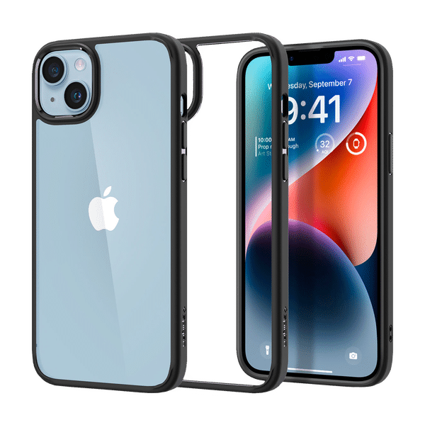 spigen Ultra Hybrid TPU & Polycarbonate Back Case for Apple iPhone 14 Plus (Wireless Charging Compatible, Matte Black)_1
