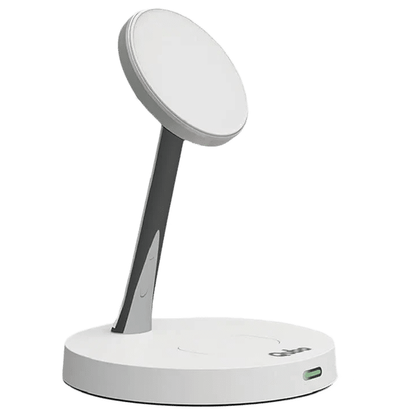 Qubo MagZap Z2 15W 2-in-1 Wireless Charger for iPhone 11, X, 12 & Above & AirPods 3rd G, Pro (Short Circuit Control, White)_1
