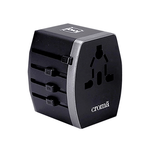 Croma Type A & Type C 4-Port Charger (Adapter Only, AC Outlet With Safety Shutter, Black)_1
