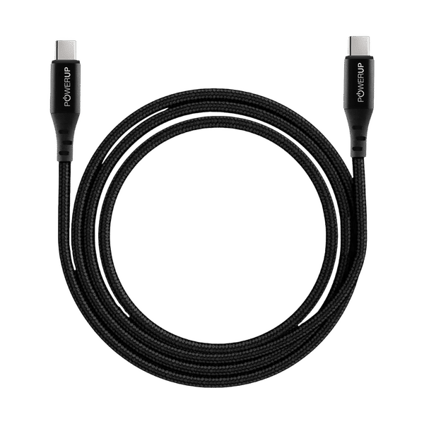 POWERUP Type C to Type C 4.95 Feet (1.5 M) Cable (Tangle-free Design, Black)_1