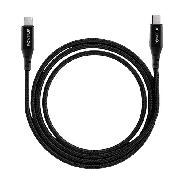 POWERUP Type C to Type C 6.6 Feet (2 M) Cable (Super Fast Power Delivery, Black)_1