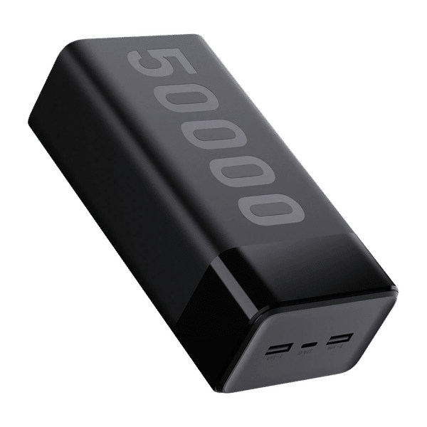 ambrane Stylo Max 50000 mAh 20W Fast Charging Power Bank (2 Type A and 1 Type C Ports, Metallic Casing, Quick Charge 3.0, Black)_1