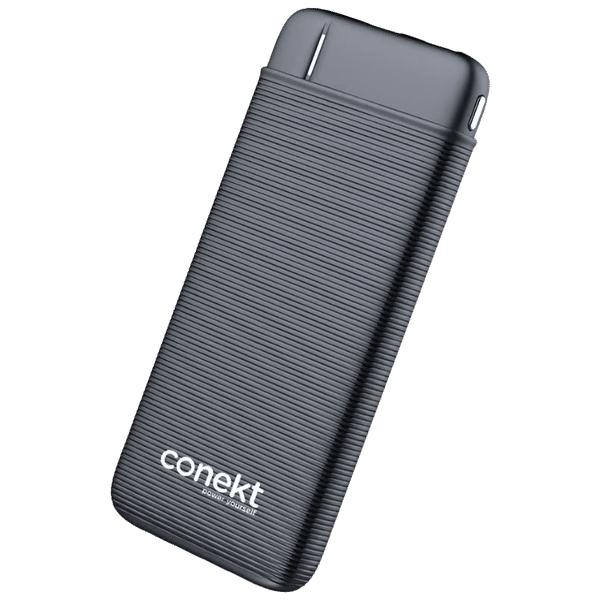 conekt Zeal Run Plus 10000 mAh Fast Charging Power Bank (2 Type A Ports, LED Charge Indicator, Black_1