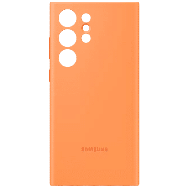 SAMSUNG Soft Silicone Back Case for Galaxy S23 Ultra (Scratch Resistant, Orange)_1