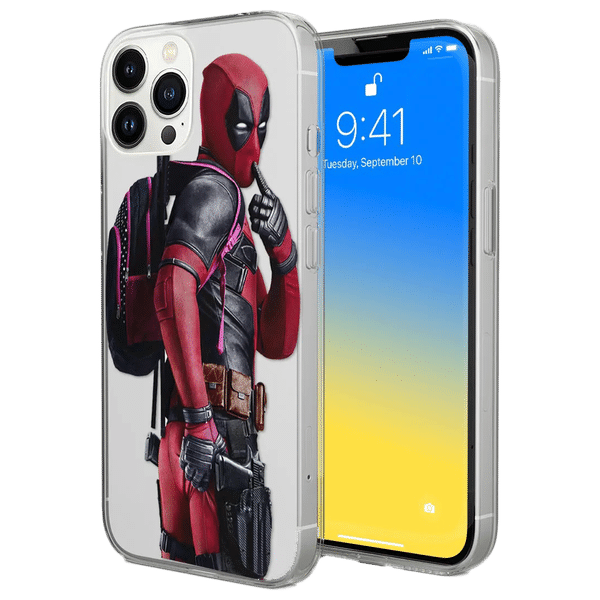 macmerise Smart Ass Deadpool Polypropylene Back Cover for Apple iPhone 14 (Wireless Charging Support, Multi Color)_1