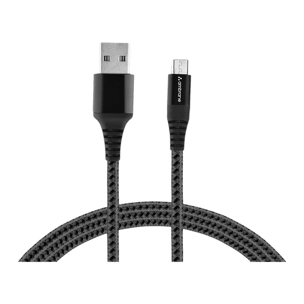 ambrane Type A to Micro USB 4.92 Feet (1.5M) Cable (Quick Charge 2.0 / 3.0, Black/Grey)_1