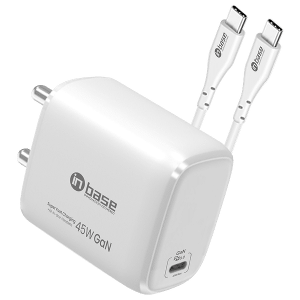 in base Ether P451 45W Type C Fast Charger (Type C to Type C Cable, Short Circuit Protection, White)_1