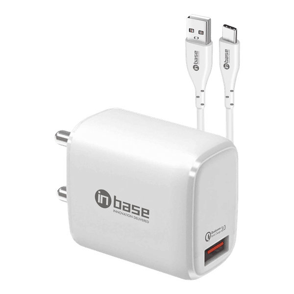 in base Ether Q181 18W Type A Fast Charger (Adapter Only, Over Current Protection, White)_1