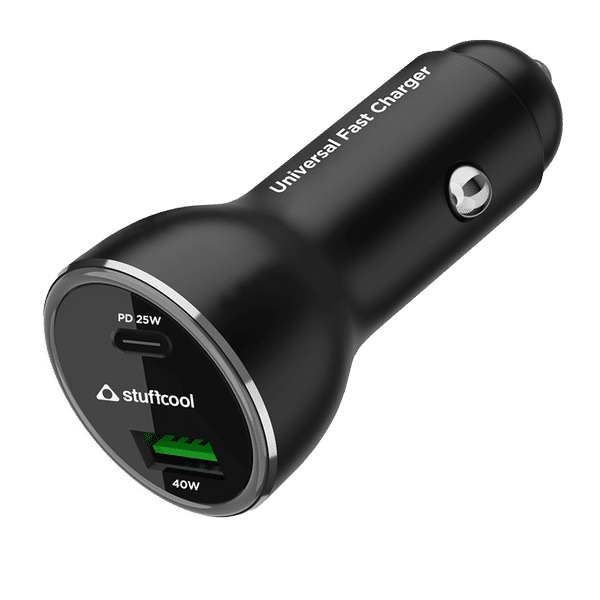 stuffcool Ultimus 65W Type A & Type C 2-Port Car Charger (Adapter Only, Aluminium Housing, Black)_1