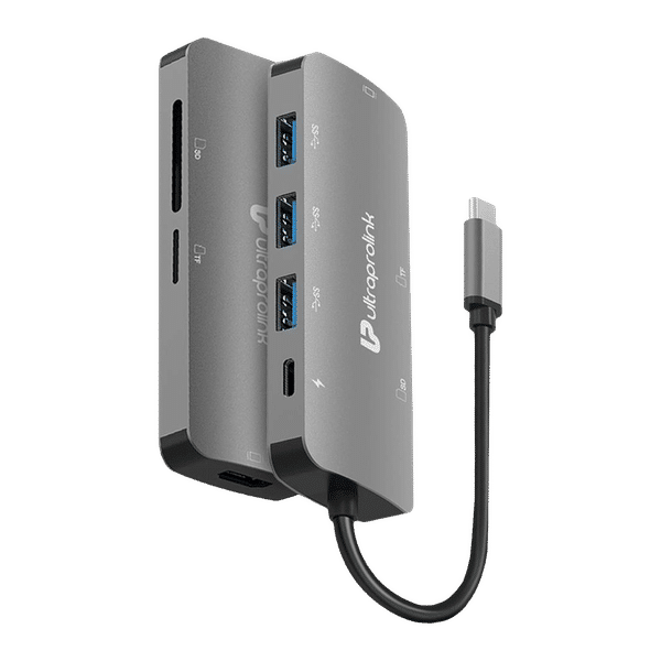UltraProlink Pro Hub 7-in-1 USB 3.0 Type C to USB 3.0 Type A, SD Card Slot, TF Card Reader, HDMI Type A, USB Type C USB Hub (High Speed Transfer Data, Grey)_1