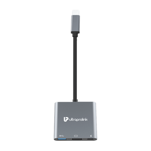 UltraProlink Smart Hub 3-in-1 USB 3.0 Type C to USB 3.0 Type C, USB 3.0 Type A, HDMI Type A USB Hub (Broad Compatibility, Grey)_1