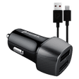 ultraprolink Mach 24W Type A 2-Port Car Charger (Type A to Type C Cable, Smart Charge, Black)_1