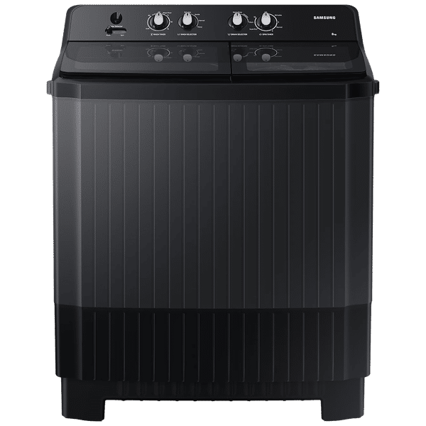 SAMSUNG 8 kg 5 Star Semi Automatic Washing Machine with Hexa Storm Pulsator (WT80B3560GB/TL, Dark Gray)_1