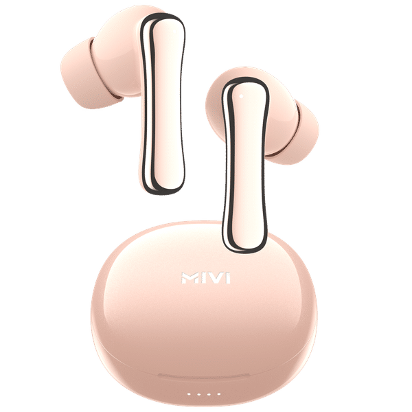 MIVI DuoPods T80 TWS Earbuds with Environmental Noise Cancellation (IPX4 Water Resistant, 13mm Bass Drivers, Coral)_1