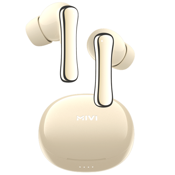MIVI DuoPods T80 TWS Earbuds with Environmental Noise Cancellation (IPX4 Water Resistant, 13mm Bass Drivers, Ivory)_1