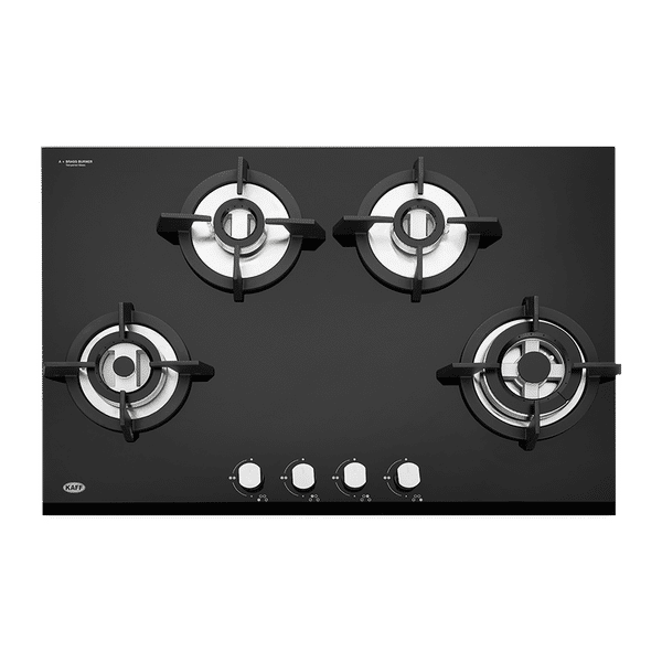 KAFF KH 78 BR 47 Tempered Glass Top 4 Burner Automatic Electric Hob (Heavy Duty Cast Iron Pan Support, Black)_1