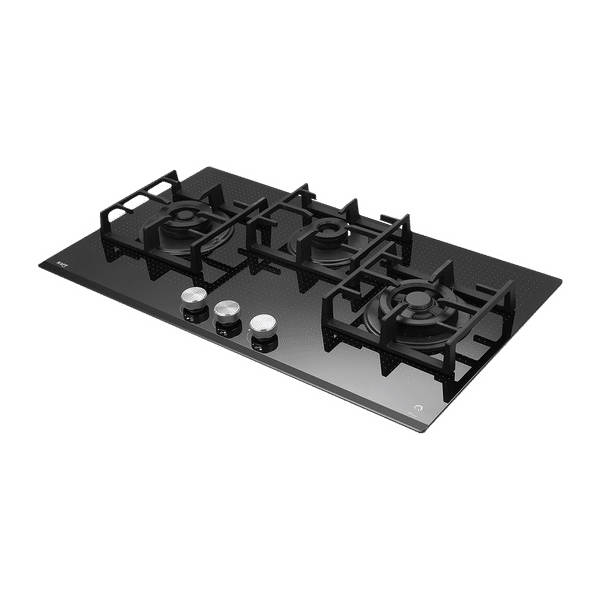 KAFF Milano-X Tempered Glass Top 3 Burner Automatic Electric Hob (Heavy Duty Cast Iron Pan Support, Black)_1