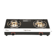 Lifelong LLGS211 Toughened Glass Top 2 Burner Manual Gas Stove (Stainless Steel Drip Tray, Black/White)_1
