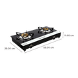 Lifelong LLGS211 Toughened Glass Top 2 Burner Manual Gas Stove (Stainless Steel Drip Tray, Black/White)_2
