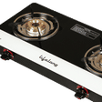 Lifelong LLGS211 Toughened Glass Top 2 Burner Manual Gas Stove (Stainless Steel Drip Tray, Black/White)_4