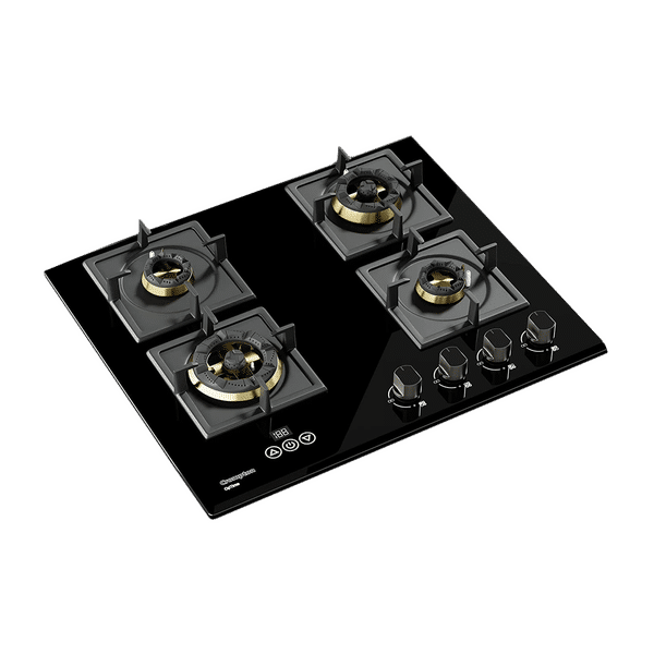 Crompton Optime Toughened Glass Top 4 Burner Automatic Hob (3D Flame Technology, Midnight Black)_1