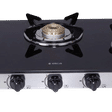 Elica 773 CT DT VETRO Toughened Glass Top 3 Burner Automatic Gas Stove (Round Euro Coated Grid, Black)_4