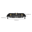 Preethi Blue Flame Blaze Toughened Glass Top 3 Burner Manual Gas Stove (Lighter Holder, Black)_2