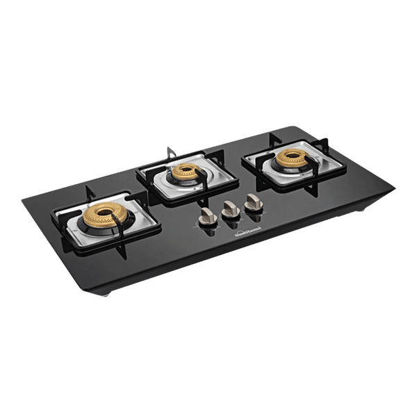 Sunflame CT-ELITE-3BR 3 Burner Manual Gas Stove (Euro Coated Pan Supports, Black)_1