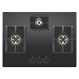 Elica PRO FB MFC 3B 70 DX FFD Glass Top 3 Burner Automatic Electric Hob (Round Metallic Knob, Black)_1