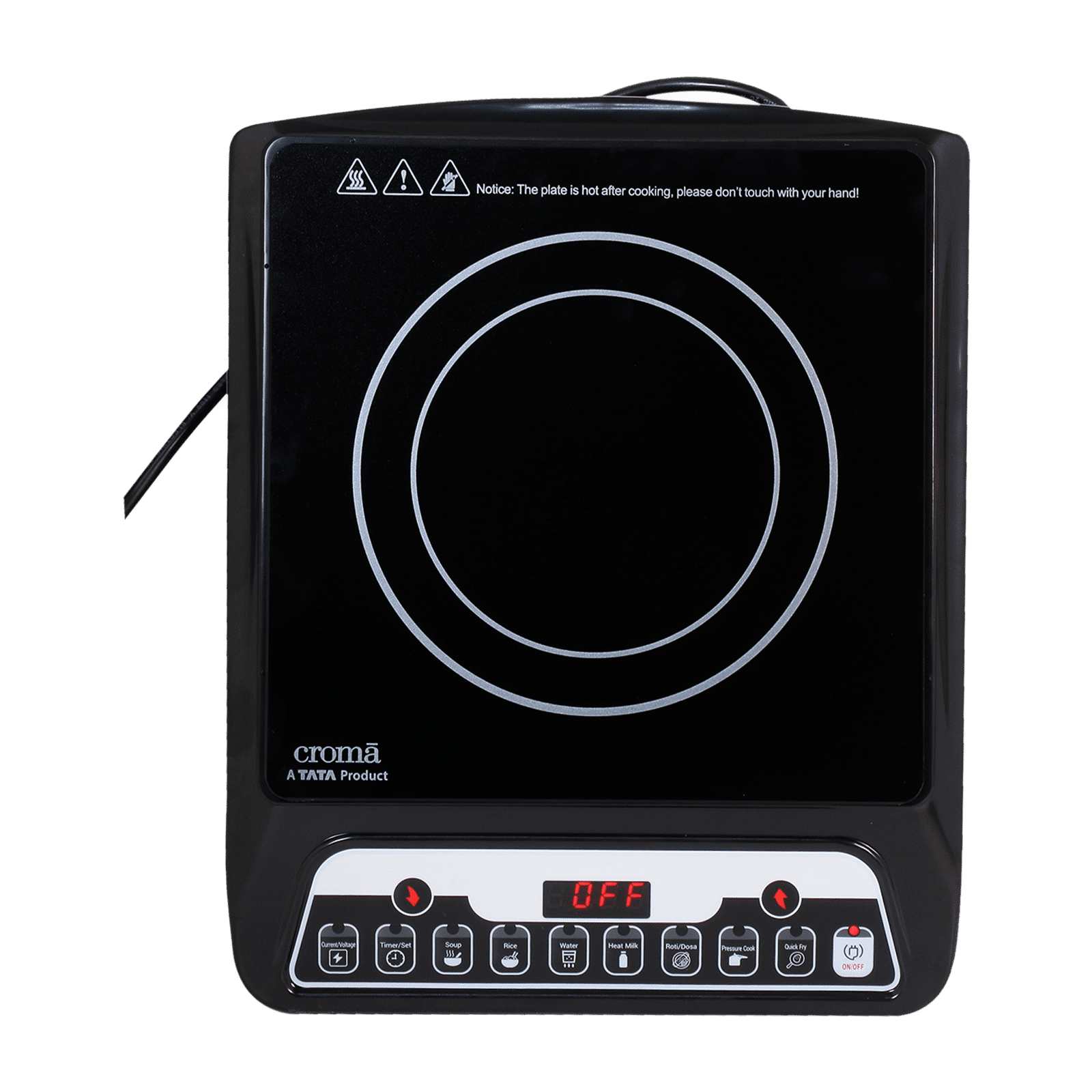 Croma 1200W Induction Cooktop with 7 Preset Menus