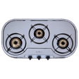 Elica INOX 753 SS 3 Burner Manual Gas Stove (Round Euro Coated Grid, Silver)_1