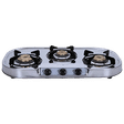 Elica INOX 753 SS 3 Burner Manual Gas Stove (Round Euro Coated Grid, Silver)_4