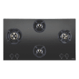 Elica CLASSIC FLEXI FB MFC 4B 70 MT FFD Glass Top 4 Burner Automatic Electric Hob (Round Metallic Knob, Black)_1