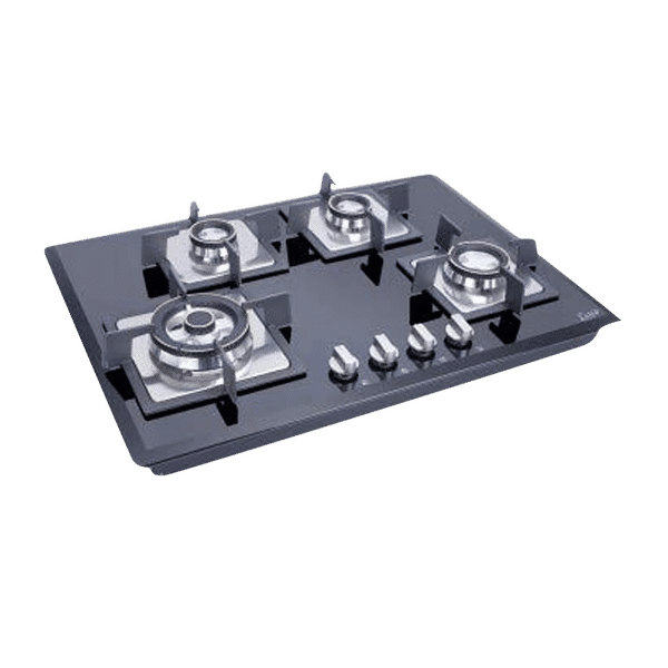 Glen 1074 SQ HT DB Toughened Glass Top 4 Burner Automatic Electric Hob (Battery Operated, Black)_1