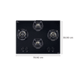 Elica CLASSIC AB 4B 70 DX Glass Top 4 Burner Automatic Electric Hob (Round Metallic Knob, Black)_2