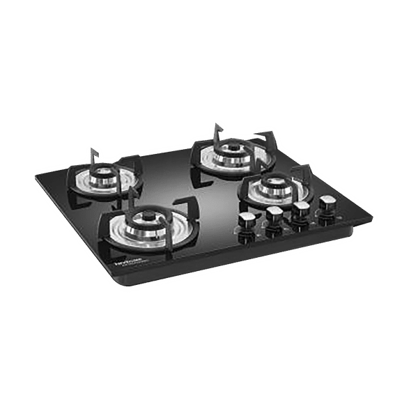 Hindware Sara Plus Toughened Glass Top 4 Burner Automatic Hob (Stainless Steel Drip Tray, Black)_1