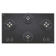 Elica FLEXI DFS FB 4B 91 TX 4 Burner Automatic Electric Hob (Round Metallic Knob, Black)_1