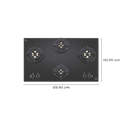 Elica FLEXI DFS FB 4B 91 TX 4 Burner Automatic Electric Hob (Round Metallic Knob, Black)_2