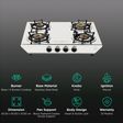 Faber Hilux Max 4BB SS 4 Burner Manual Gas Stove (Black Diamond Coated Sturdy Pan Support, Silver)_3