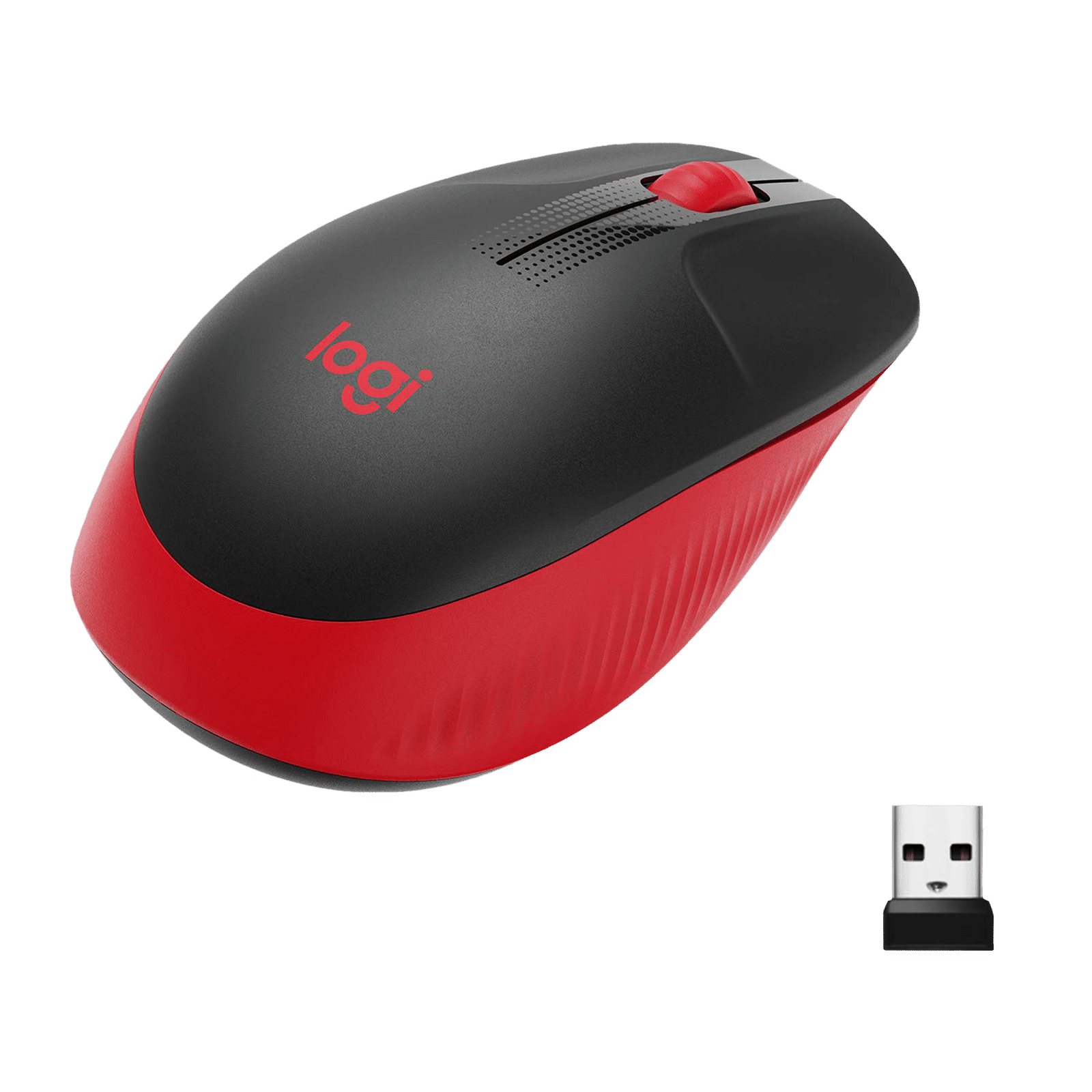 Buy Logitech M190 Wireless Optical Mouse (1000 DPI, Scooped Buttons, Red)  Online - Croma