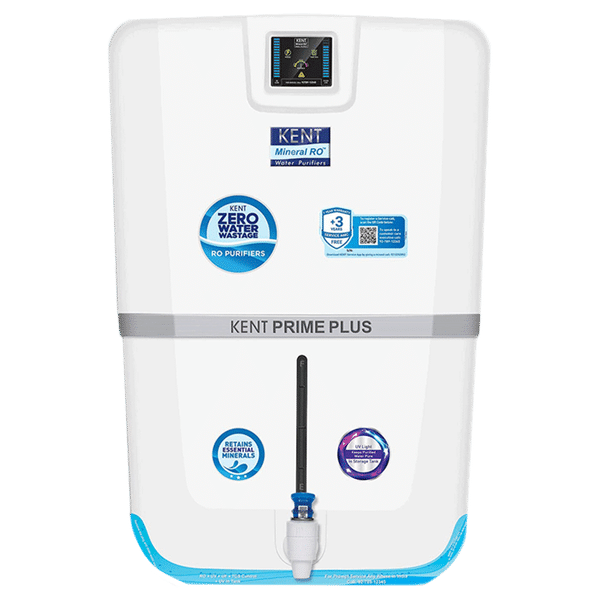KENT Prime Plus 9L RO + UV + UF + UV-in-tank + TDS Water Purifier with Digital Purity Display and Zero Water Wastage (White)_1