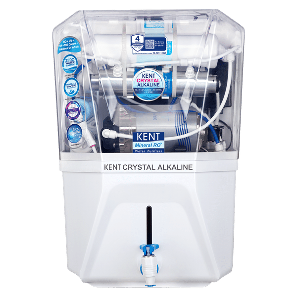 KENT Crystal 11L RO + UV + UF + Alkaline + UV-in-tank + TDS Water Purifier with Zero Water Wastage (White)_1