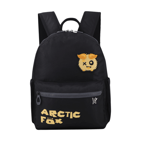 Arctic Fox Puff 14 Litres Polyester and Fabric Backpack (Webbing Handle, FMIBPKBLKWW107014, Black)_1