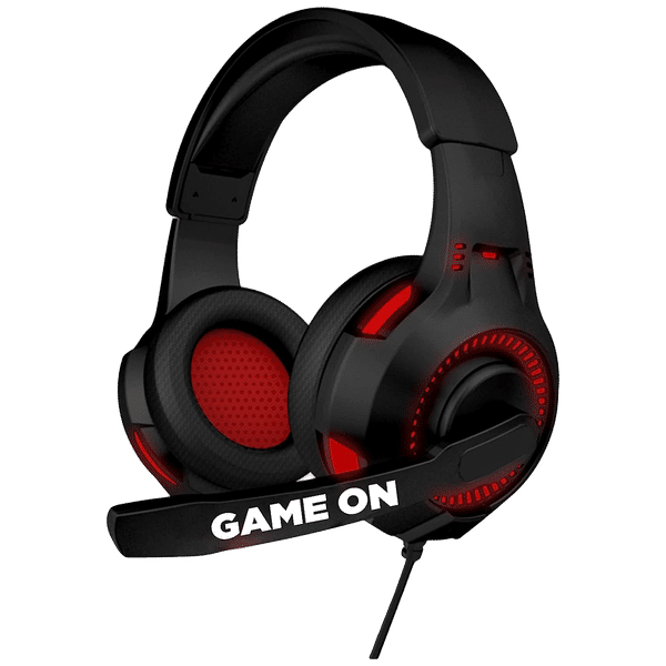 Nu Republic Dread EVO Wired Gaming Headset with Mic (50mm Dynamic Drivers, On-Ear, Red)_1
