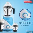 Veronica Optimus 1000 Watt 3 Jars Mixer Grinder (18000 RPM, 3 Speed Settings, Blue and White)_4