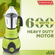 Veronica Elite 600 Watt 3 Jars Mixer Grinder (18000 RPM, Polycarbonate Lid, Green)_2