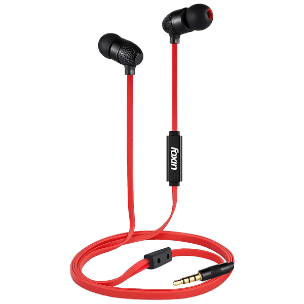 Foxin Bass PRO Plus T1 FOXEAR0026 Wired Earphone with Mic (In Ear, Black and Red)_1